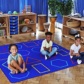 Essentials Rainbow Geometric Placement Carpet