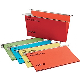 Rexel Multifile Assorted Colours Foolscap Suspension Files - Pack of 20