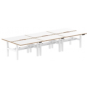 Oslo Electric Height Adjustable 6 Person Rectangular Back to Back Desks
