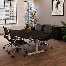 Italia Electric Height Adjustable High Gloss Boardroom Tables