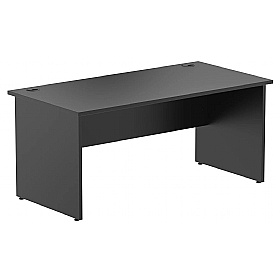 Raven Black Rectangular Office Desk With Mobile Pedestal