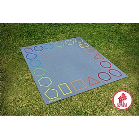 Essentials Rainbow Geometric Border Carpet - School Furniture