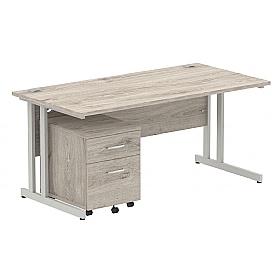 Focus Rectangular Office Desk With Mobile Pedestal