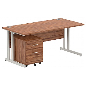 Focus Rectangular Office Desk With Mobile Pedestal