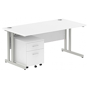 Focus Rectangular Office Desk With Mobile Pedestal