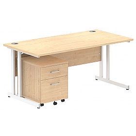 Focus Rectangular Office Desk With Mobile Pedestal
