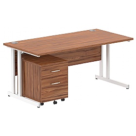Focus Rectangular Office Desk With Mobile Pedestal