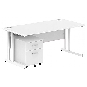 Focus Rectangular Office Desk With Mobile Pedestal