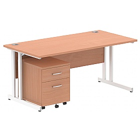 Focus Rectangular Office Desk With Mobile Pedestal
