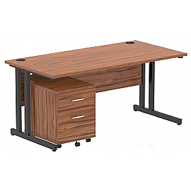 Focus Rectangular Office Desk With Mobile Pedestal
