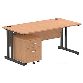 Focus Rectangular Office Desk With Mobile Pedestal