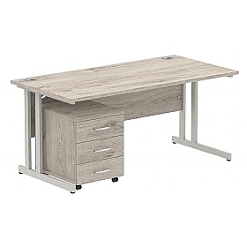 Focus Rectangular Office Desk With Mobile Pedestal