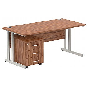 Focus Rectangular Office Desk With Mobile Pedestal