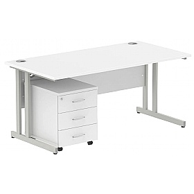 Focus Rectangular Office Desk With Mobile Pedestal