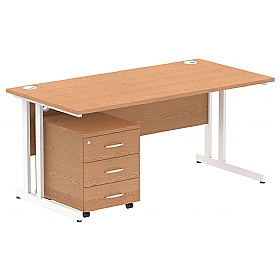 Focus Rectangular Office Desk With Mobile Pedestal