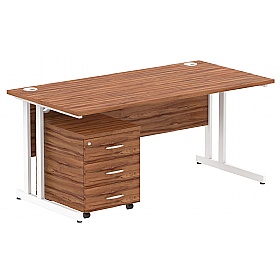 Focus Rectangular Office Desk With Mobile Pedestal