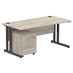 Focus Rectangular Office Desk With Mobile Pedestal