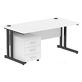 Focus Rectangular Office Desk With Mobile Pedestal
