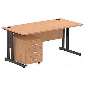 Focus Rectangular Office Desk With Mobile Pedestal