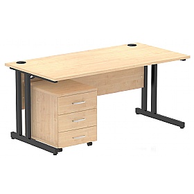 Focus Rectangular Office Desk With Mobile Pedestal