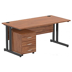 Focus Rectangular Office Desk With Mobile Pedestal