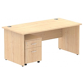 Impulse Panel End Rectangular Office Desk With Mobile Pedestal