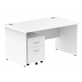 Impulse Panel End Rectangular Office Desk With Mobile Pedestal