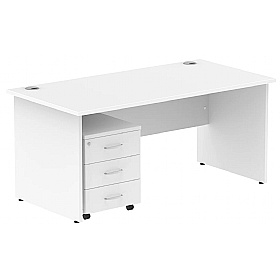Impulse Panel End Rectangular Office Desk With Mobile Pedestal