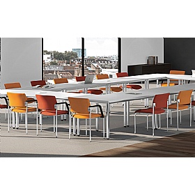 Arena Square 4-Leg Meeting and Conference Chairs with Arms - Office Chairs