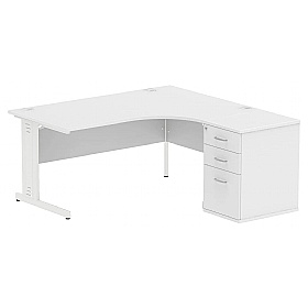 Syndicat Ergonomic Radial Office Desks with Desk End Drawers