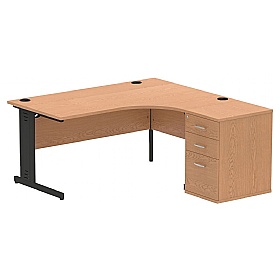Syndicat Ergonomic Radial Office Desks with Desk End Drawers