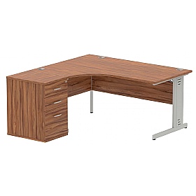 Syndicat Ergonomic Radial Office Desks with Desk End Drawers