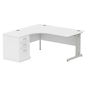 Syndicat Ergonomic Radial Office Desks with Desk End Drawers