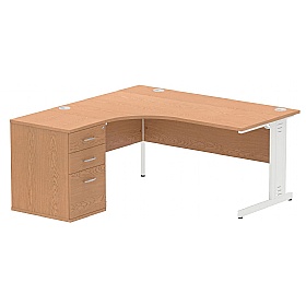Syndicat Ergonomic Radial Office Desks with Desk End Drawers