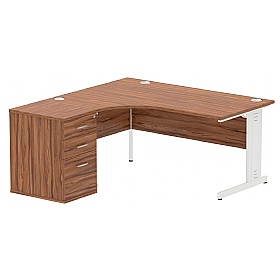 Syndicat Ergonomic Radial Office Desks with Desk End Drawers