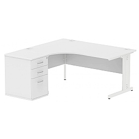 Syndicat Ergonomic Radial Office Desks with Desk End Drawers