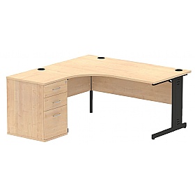 Syndicat Ergonomic Radial Office Desks with Desk End Drawers