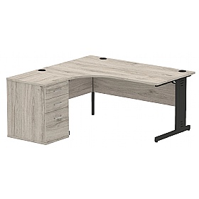 Syndicat Ergonomic Radial Office Desks with Desk End Drawers