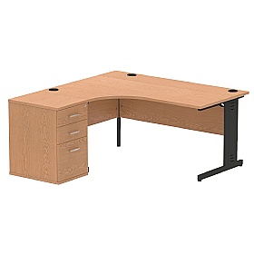 Syndicat Ergonomic Radial Office Desks with Desk End Drawers