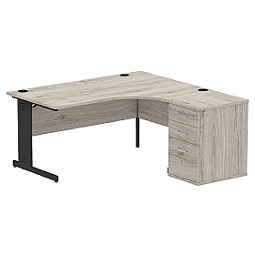 Syndicat Ergonomic Radial Office Desks with Desk End Drawers