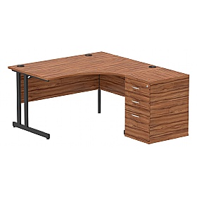 Focus Ergonomic Radial Office Desks with Desk End Drawers