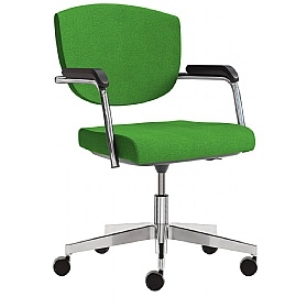 Key Low Back Swivel Meeting and Breakout Chairs with Castors - Meeting Room
