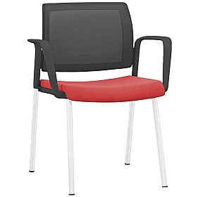 Kind Mesh Back 4-Leg Meeting and Conference Chairs with Arms - Office Chairs