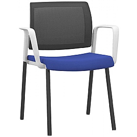 Kind Mesh Back 4-Leg Meeting and Conference Chairs with Arms - Office Chairs