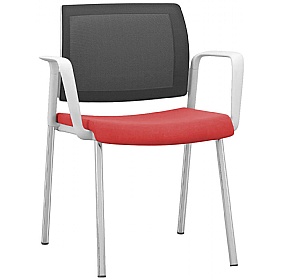 Kind Mesh Back 4-Leg Meeting and Conference Chairs with Arms - Office Chairs