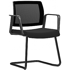Kind Mesh Back Cantilever Meeting and Conference Chairs with Arms - Office Chairs