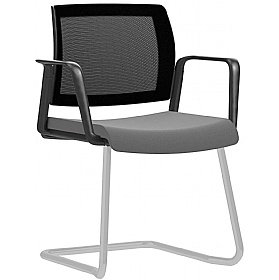 Kind Mesh Back Cantilever Meeting and Conference Chairs with Arms - Office Chairs