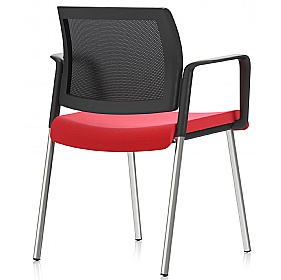 Kind Mesh Back 4-Leg Meeting and Conference Chairs with Arms - Office Chairs