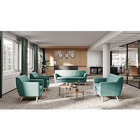 Skandi 2 Seater Office Sofa Green