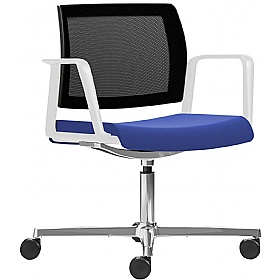 Kind Mesh Back 4 Star Swivel Meeting and Breakout Chairs with Arms - Office Chairs
